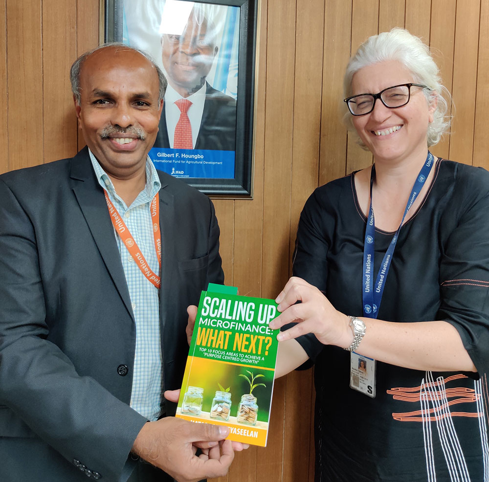 <p>Dr.N.Jeyaseelan, CEO, Virutcham Academy is seen with Ms.Rasha Omar, Country Representative, IFAD (International Fund for Agricultural Development), UN House, New Delhi.</p>
