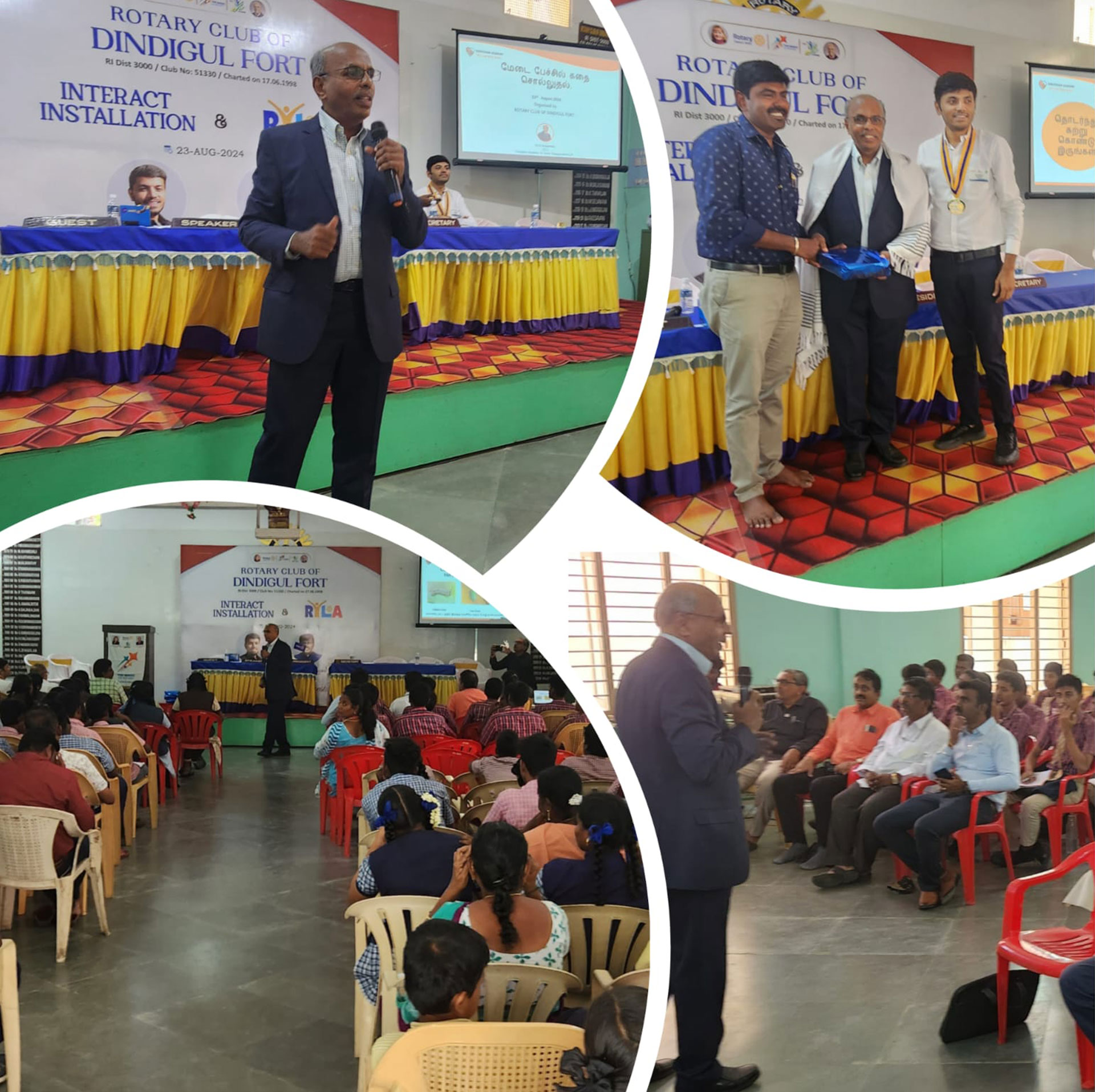 <h3>Dr.Jey spoke on “Storytelling”  at a function organized by Rotary Club of Dindigul Fort, for the benefit of Interact club students.</h3>
