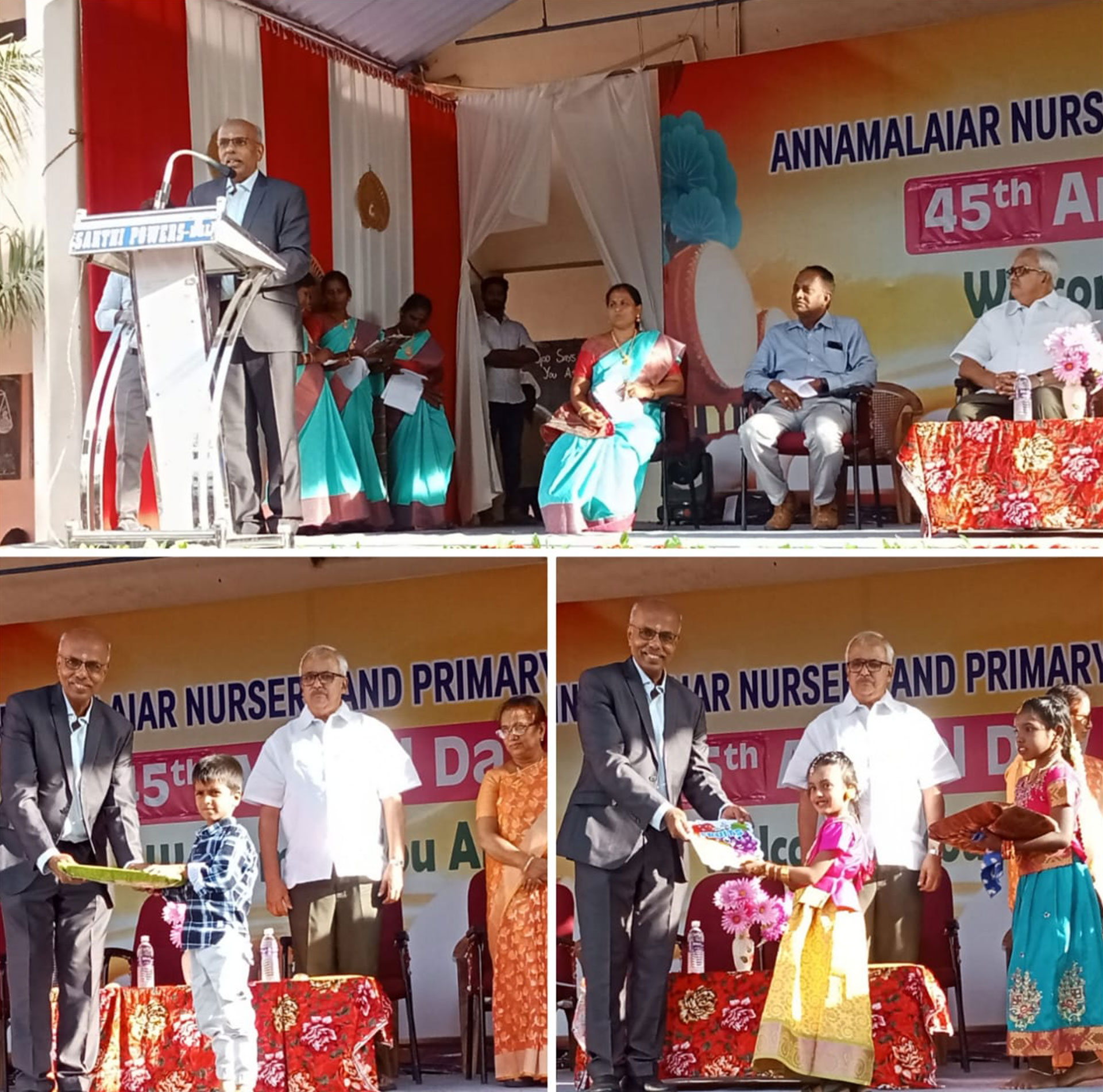 <h3>Dr. Jey delivered a speech to the Students  at the Annual Day function of Annamalayar Nursery and Primary School.</h3>
